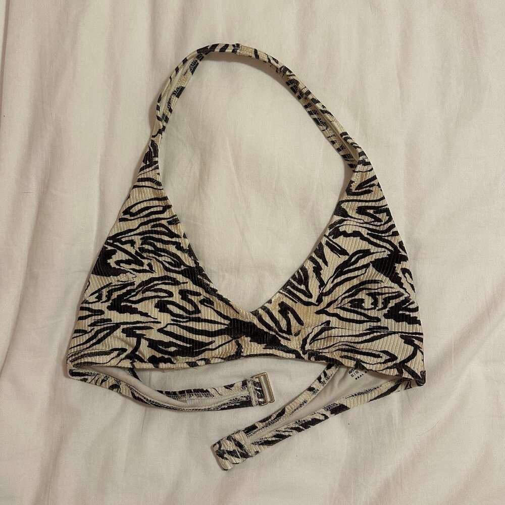 Aerie Shine Ribbed Halter Bikini Top XL